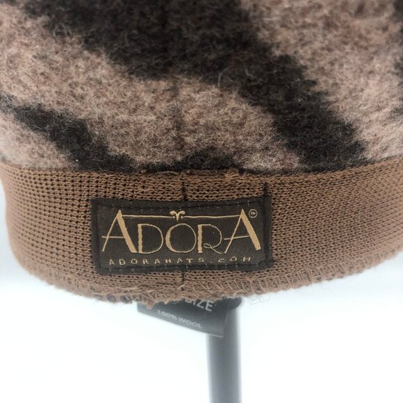 ADORA 100% Wool Beret — Zebra Stripe — Made in Korea